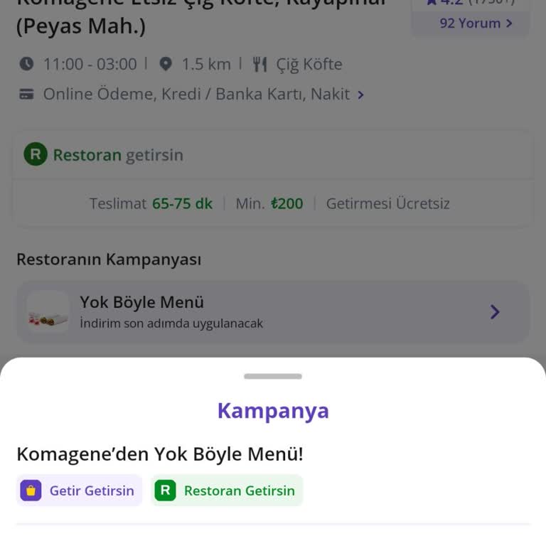Getir Kampanya Hakkında Müşteri Temsilcisinin Suratıma Kapatması