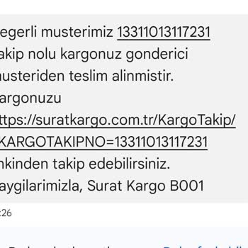 Sürat Kargo 7000 TL'lik Kargomu Kayıp Etti.