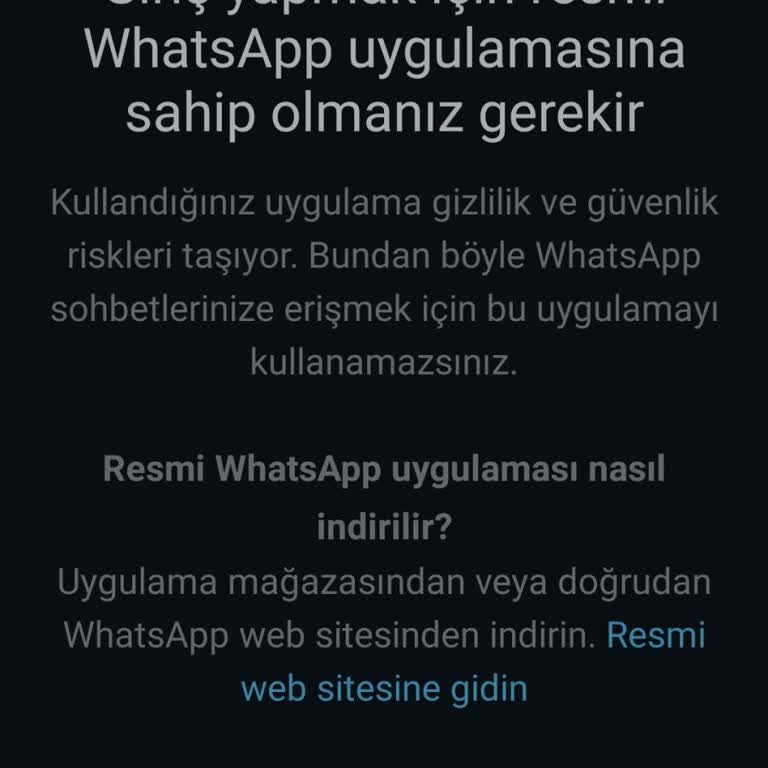 WhatsApp Resmi Hatası