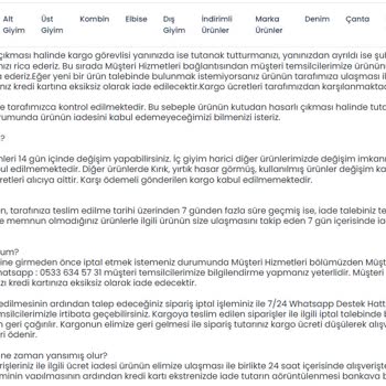 SellButik (ays_sellbutik) İade Sürecinde Yaşanan Sorunlar Ve Ürün Kalitesi Problemleri