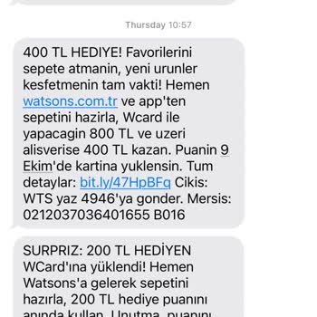 Watsons Yanlış Puan Bilgilendirmesi Ve Habersiz Puan Silinmesi