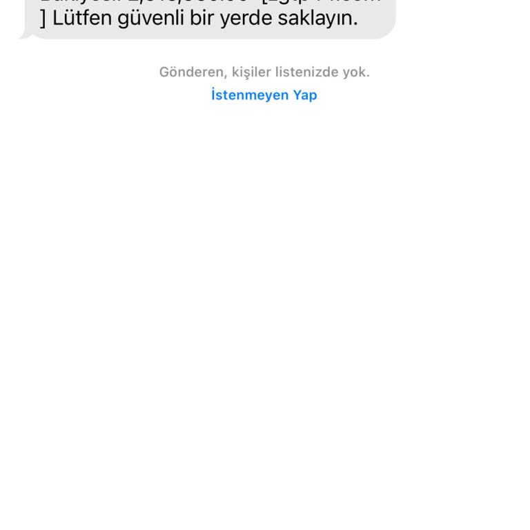 Meta Tarafıma Gelen SMS Hakkında.