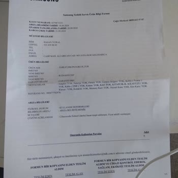 Samsung Yetkili Servis Tablet Ekranı Kirik Gönderdi