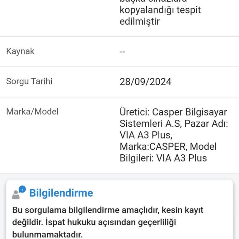Casper Via A3 Telefonumun IMEI Sini Başka Telefona Kopyalamışlar