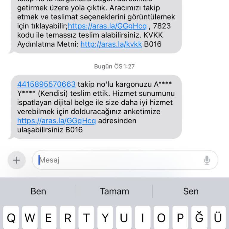 Aras Kargo Teslim Edildi Görünüyor Ama Edilmedi