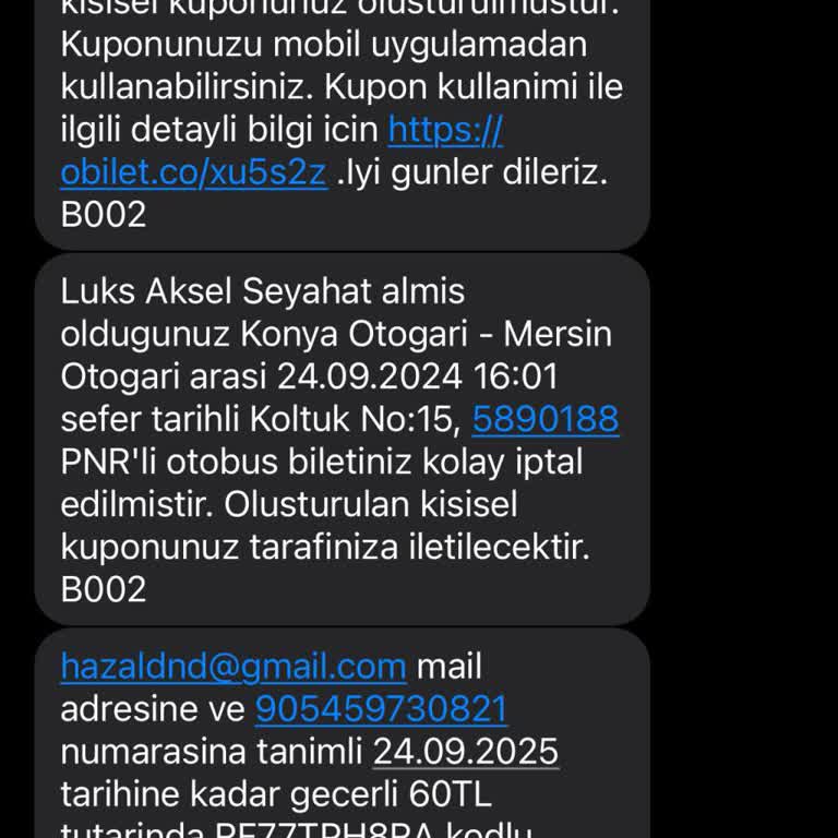 Obilet Uygulaması İade Bilet