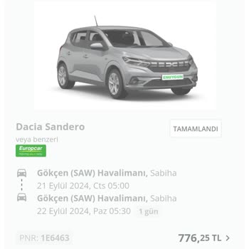 İstanbul Sabiha Gökçen Havaalanı Europcar Firması Araç Kiralama Sorunu