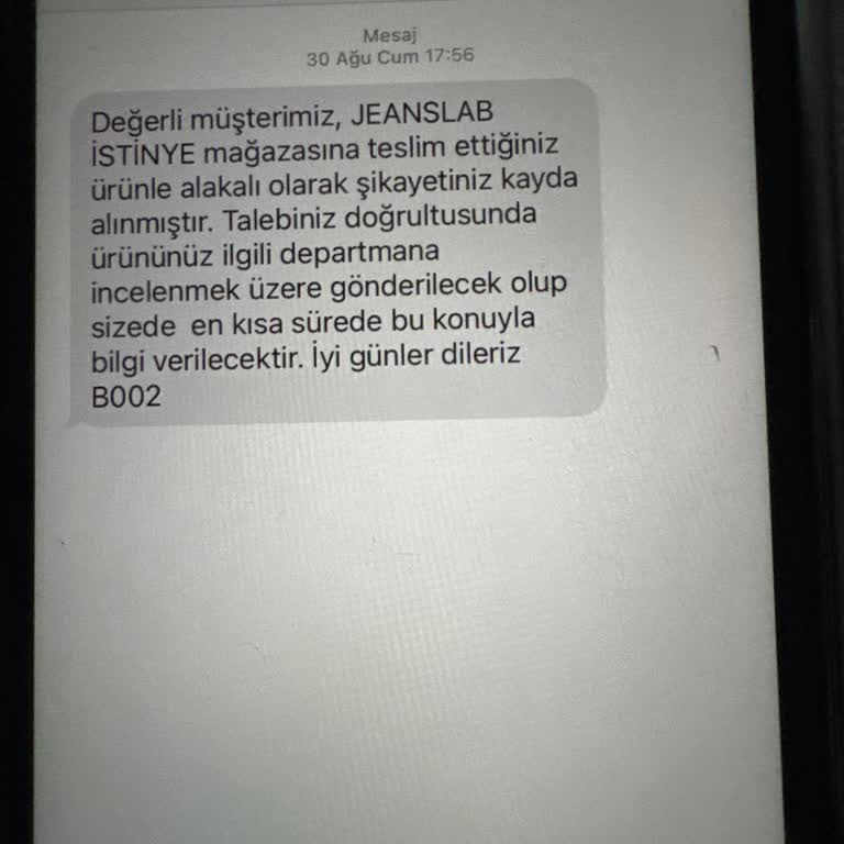 Jeanslab İstinye Mağazası Pişmanlık