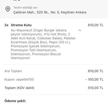 KFC Aydınlıkevler Şubesi'nde Eksik Ve Özensiz Siparişler