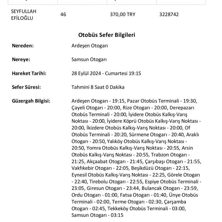 Golden Turizm Karadeniz Golden Turizmin Yolcu Unutması