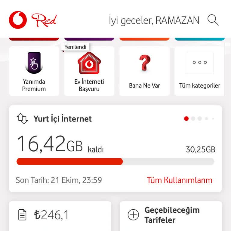 Vodafone Red Sosyal 30 GB İnternet Paketi Hızla Tükeniyor