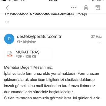 Pera Tur Ücret İadesi Yapmıyor
