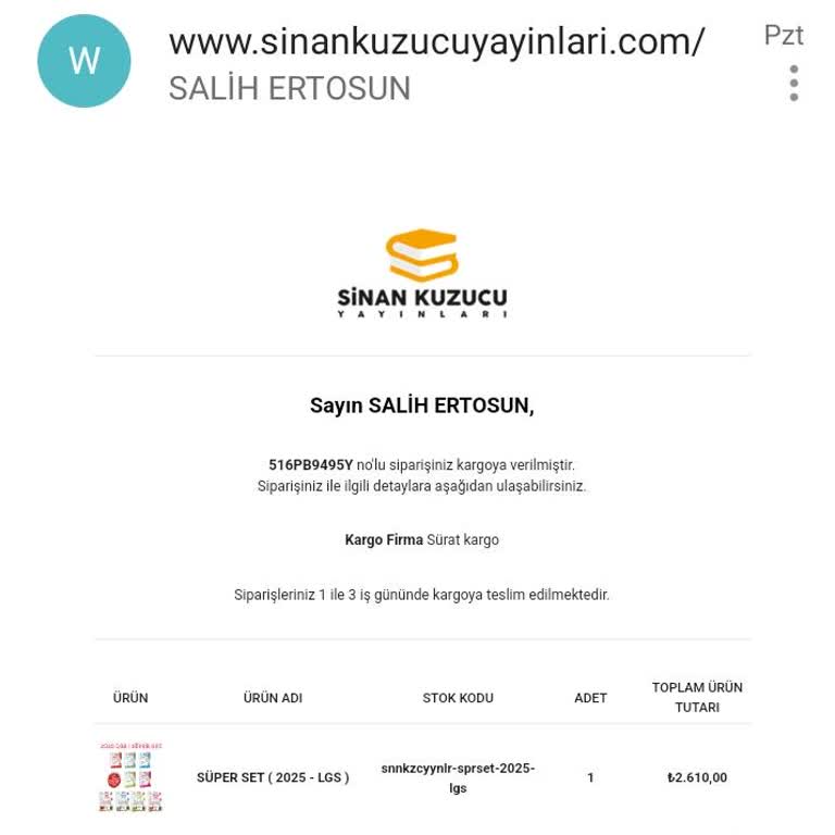 Sinan Kuzucu Yayınları Siparişlerinin Akıbeti Belli Değil