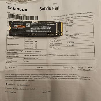 Samsung SSD 970 Evo Bozulması Ve Marka İle Servisin İlgisizliği