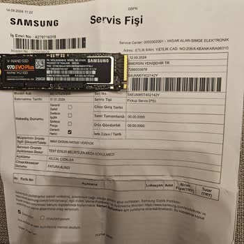 Samsung SSD 970 Evo Bozulması Ve Marka İle Servisin İlgisizliği