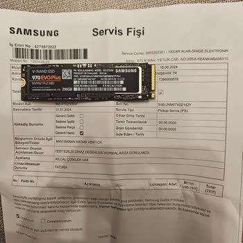Samsung SSD 970 Evo Bozulması Ve Marka İle Servisin İlgisizliği