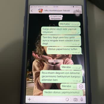 Mandalina Giyim Şikayet Var Lütfen İlgilenir Misiniz