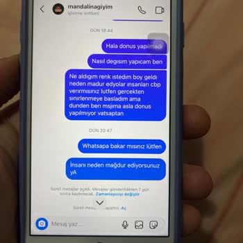 Mandalina Giyim Şikayet Var Lütfen İlgilenir Misiniz