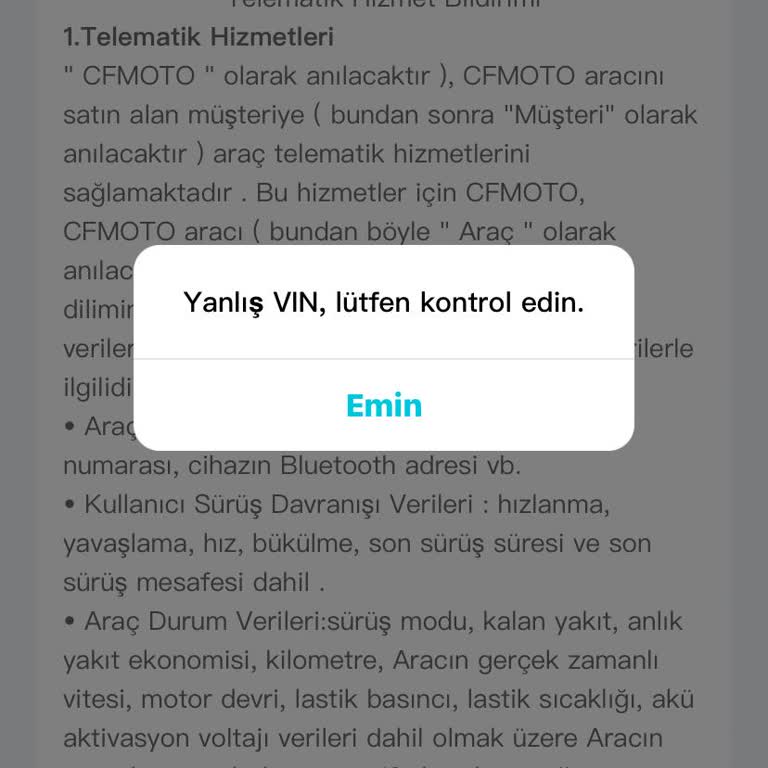 CFMOTO Ride Bağlantı Problemi