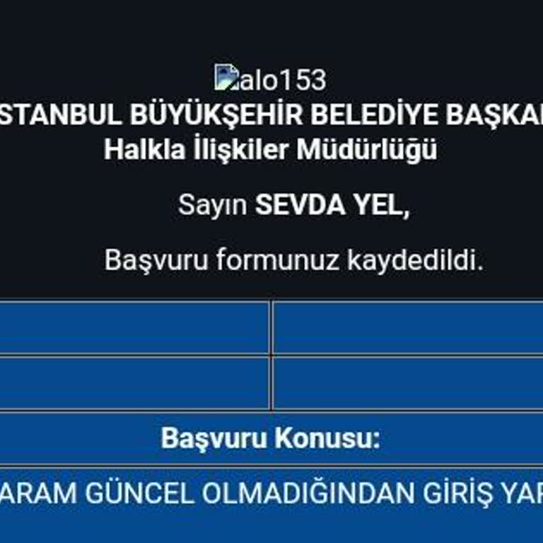 İstanbul Senin Uygulaması Talebime Cevap Vermiyor