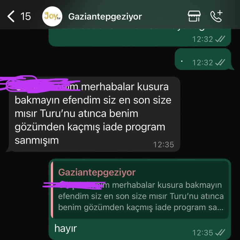 Gaziantep Geziyor İptal Edilen Malatya Turu İçin İade Yapılmadı