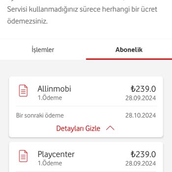 Vodafone İzinsiz Üyelik Ve Fatura Sorunu