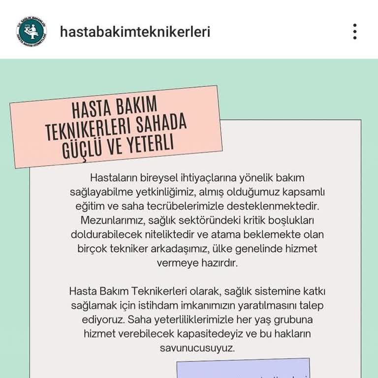 Sağlık Bakanlığı Hasta Bakım Teknikerlerine İstihdam Sağlansın