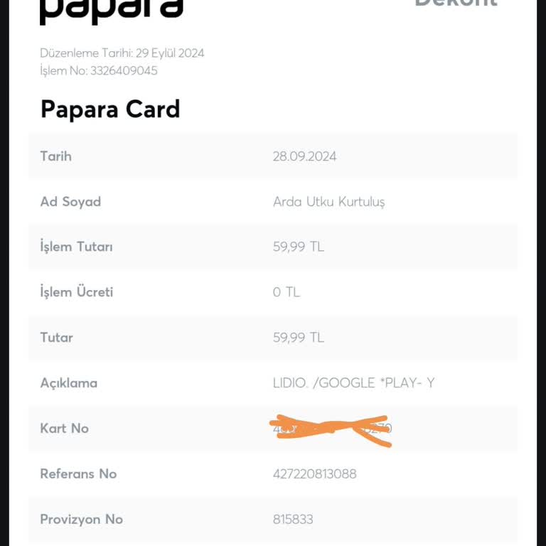 Lidio İzinsiz Para Çekimi