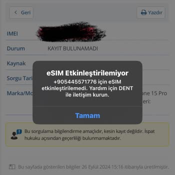 E-SIM Aktivasyon Sorunları ve Çözüm Önerileri
