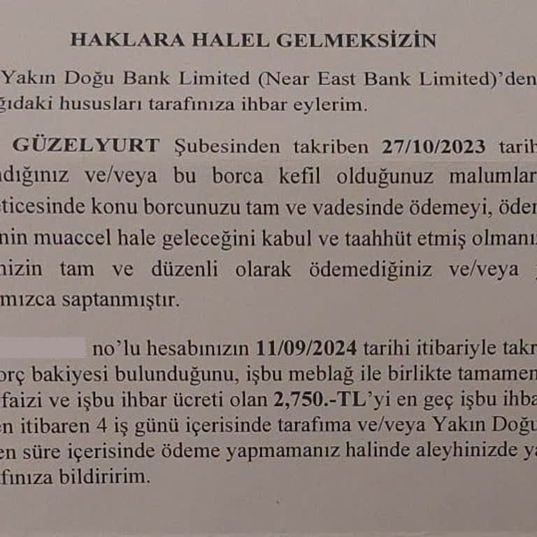 Near East Bank 'ın Müşteri Bilgilendirme Eksikliği Ve Haksız Tahsilat