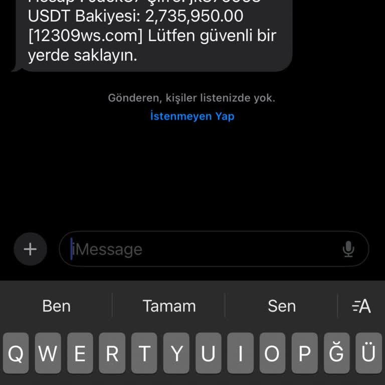 12389ws.com Bilgim Dahilinde Olmayan Mesaj