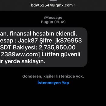 Taip86.com Şüpheli Gelen İmesaj
