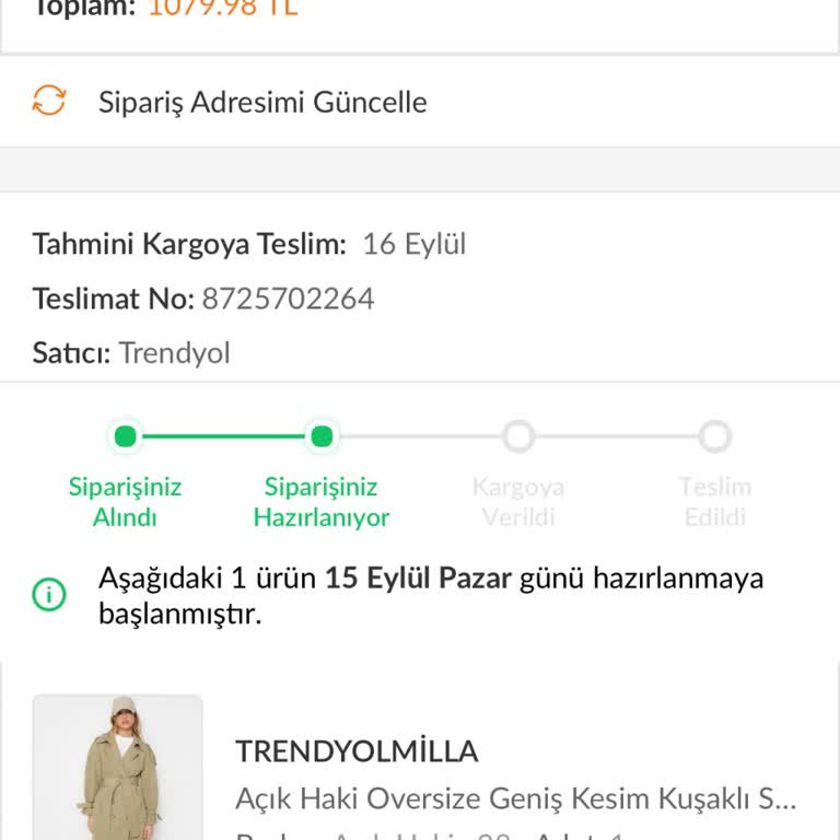 Trendyolmilla Siparişimi Kargolamıyor. İptalde Etmiyor Bekletiyor Öyle