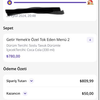 Getir Yemek Bambaşka Bir Hal Almış
