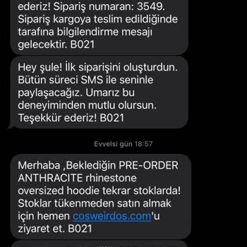 Cosweirdos Gönderilmeyen Sipariş