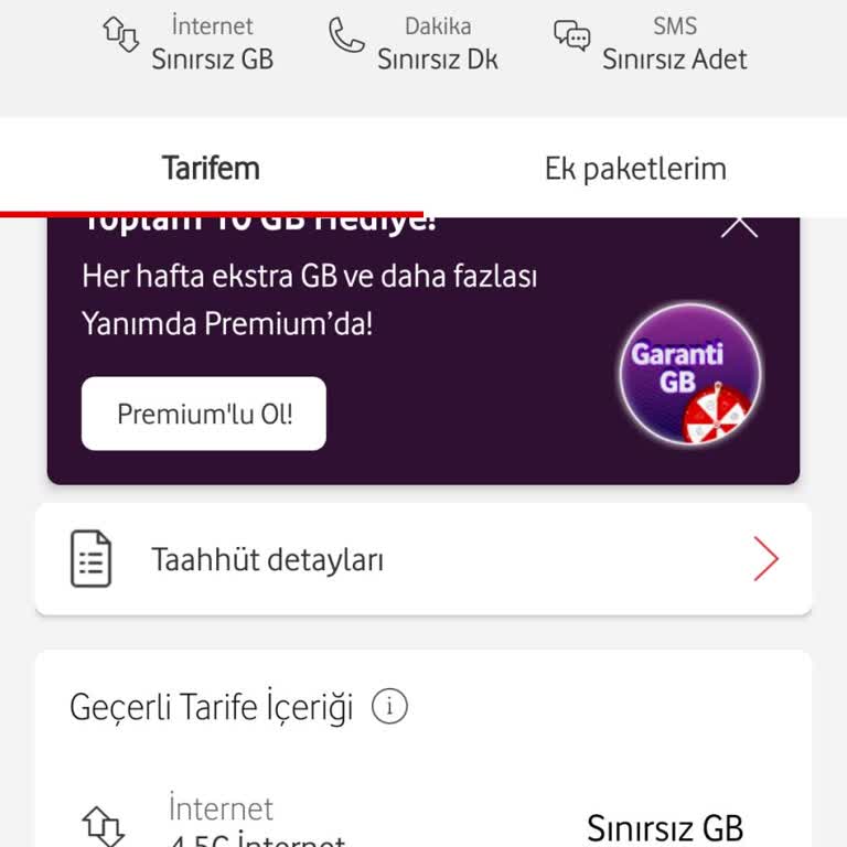 Vodafone Sınırsız İnternet Paketi Mağduriyeti