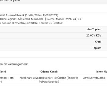 Serverkurma.com Paramın Karşılığı Verilmedi