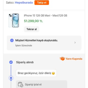 Hepsiburada.com Da Hepsijet İle Yarın Kapında Fiyaskosu Aldatmacası
