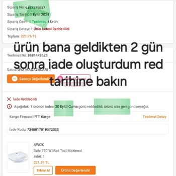 Bozuk Ürün Göndermek