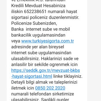 Ziraat Bankası Kredili Mevduat Hesabı (KMH) Sigorta