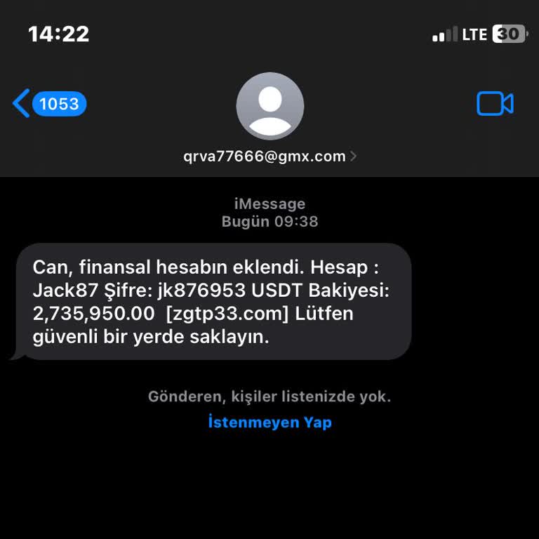 Türk Telekom Zgtp33.com Adresinden Gelen Mesaj