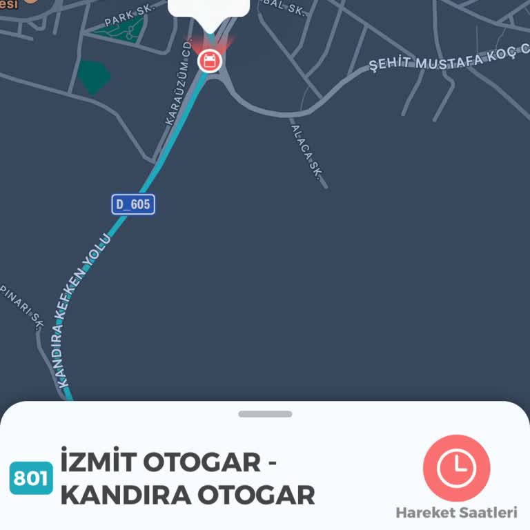 Kocaeli Büyükşehir Belediyesi 801 Numaralı 41 Att 762 Numaralı 1.30 Seferi