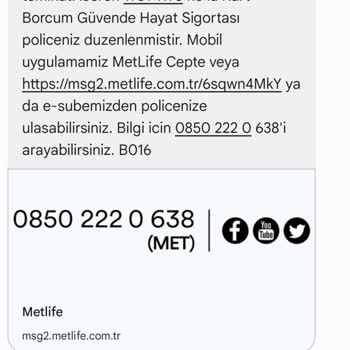 Metlife Emeklilik ve Hayat Onaysız Sigorta Poliçesi