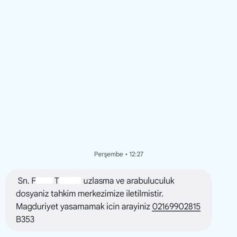 TA UZLASMA (SMS) Ta Uzlaşma (SMS) Ta Uzlaşma Ve Arabuluculuk Dosyası Hk.
