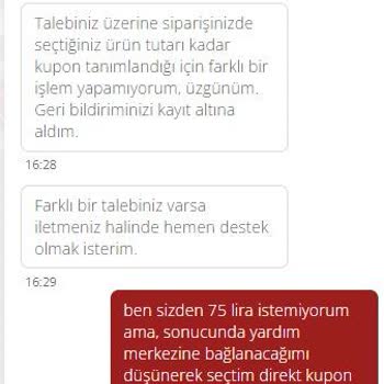 Yemeksepeti.com Çözüm Yerine Direkt Kupon Tanımlaması