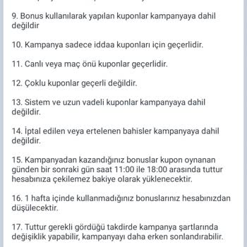 Tuttur Kampanya Detaylarında Belirtilmeyen Şartlar Hakkında Yardım Talebi