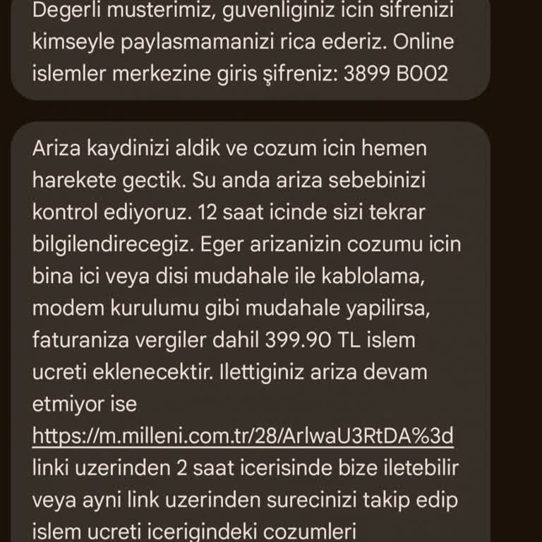 Millenicom'un Haksız Yere Arıza Ücreti Diyerek 400 TL'nizi Alması