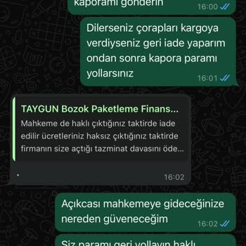 Saldos Paketleme Kapora İadesi İstiyorum
