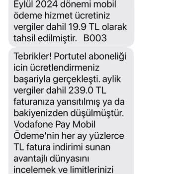 Vodafone Pay Vodafone'a Pay İle Hatalı Portutel Üyeliği İçin Geri Ödemesi
