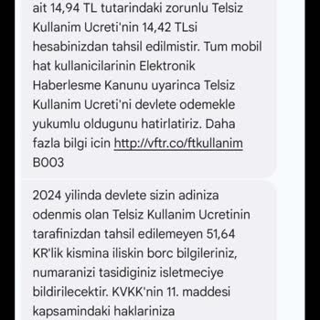 Vodafone'dan Haksız Telsiz Kullanım Ücreti Talebi